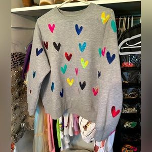 Gray Scattered Heart Sweatshirt